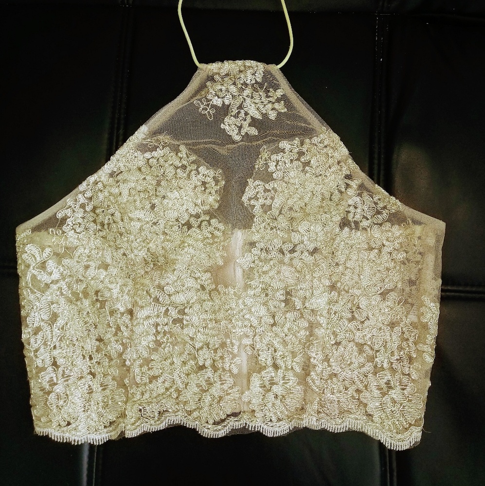 Lace Gold Crop Top